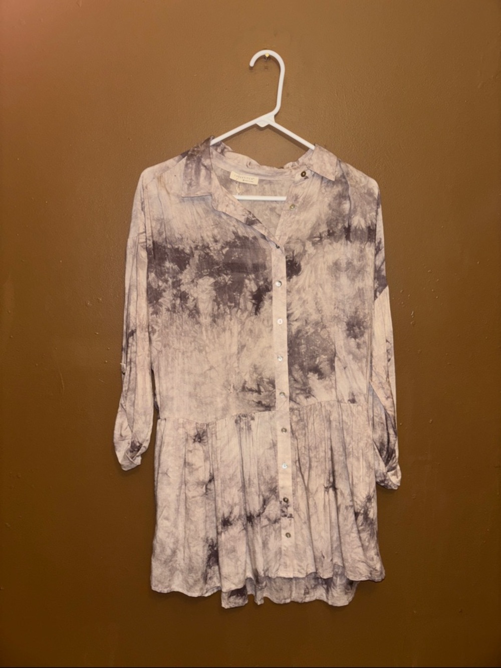 lovestitch Purple and Charcoal Tie-Dye Top